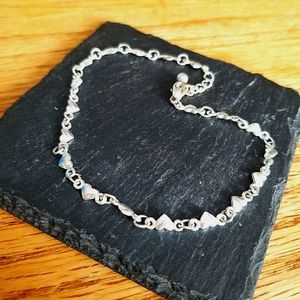 Silver Heart Ankle Bracelet